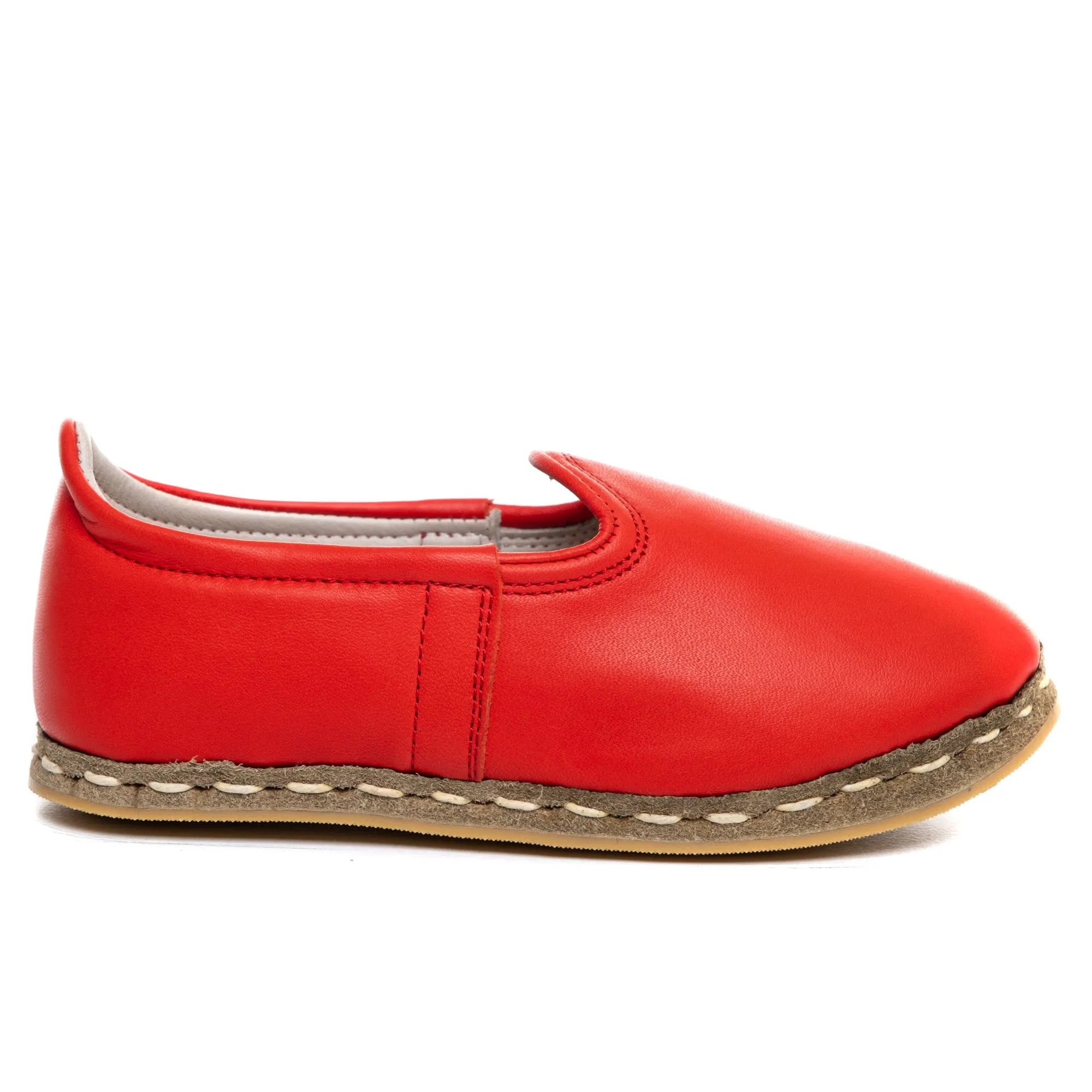 Kids Red Leather Shoes