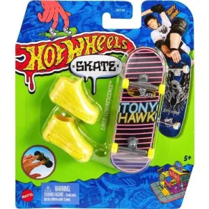 Lined Luminescence Hot Wheels Skate Fingerboard and Shoes