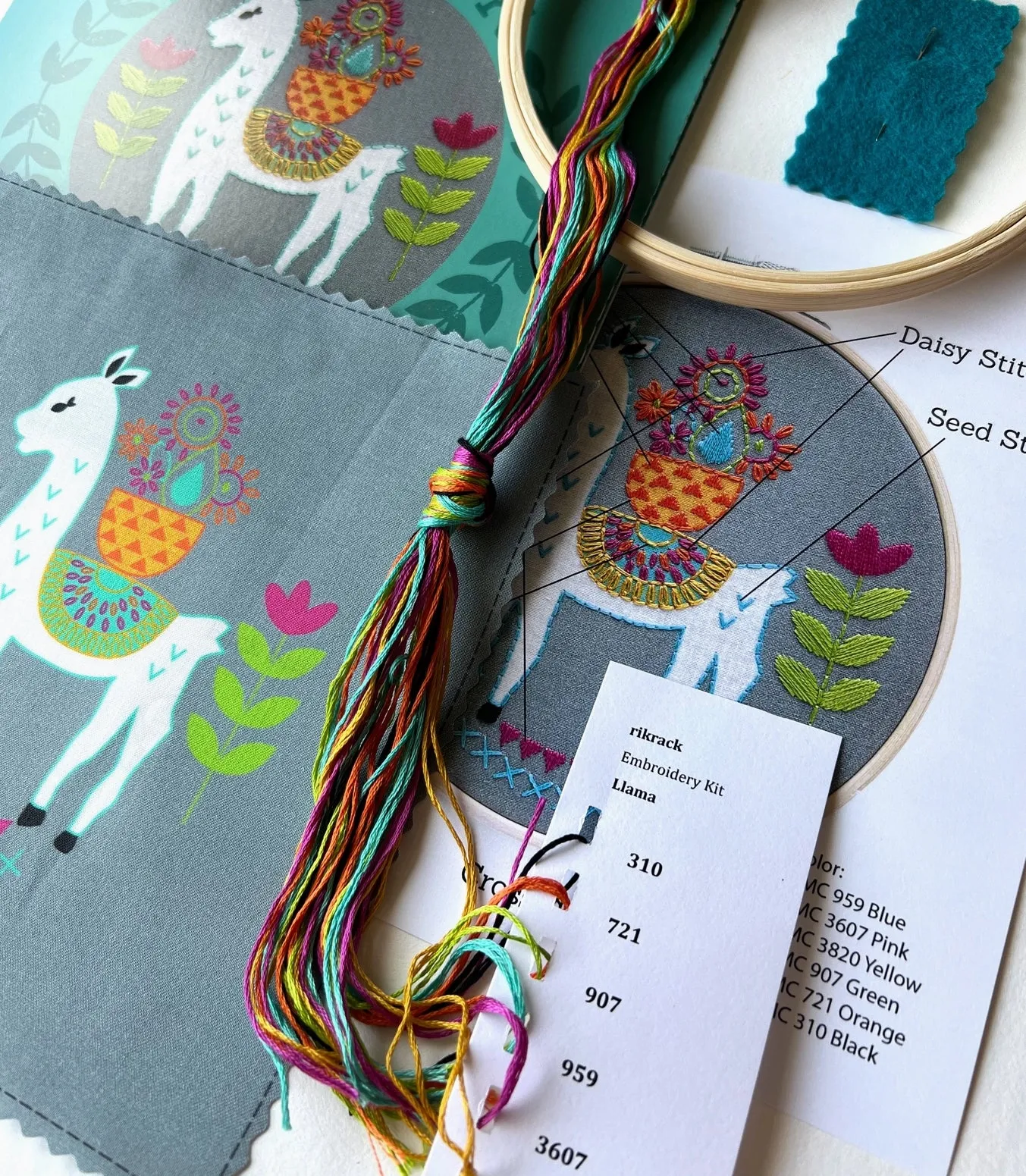 Llama Embroidery Kit