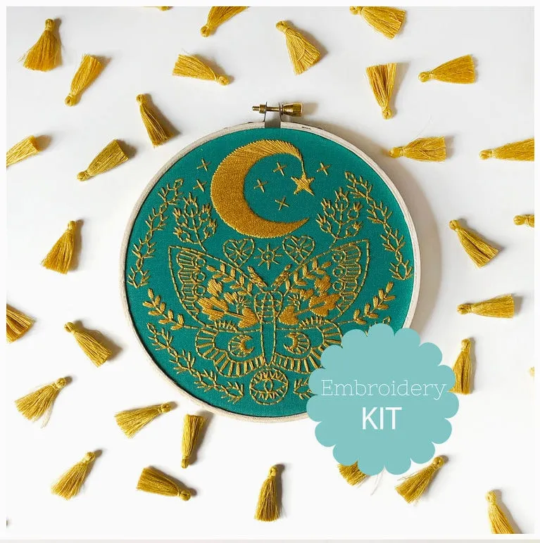 Lunar Moth Embroidery Kit