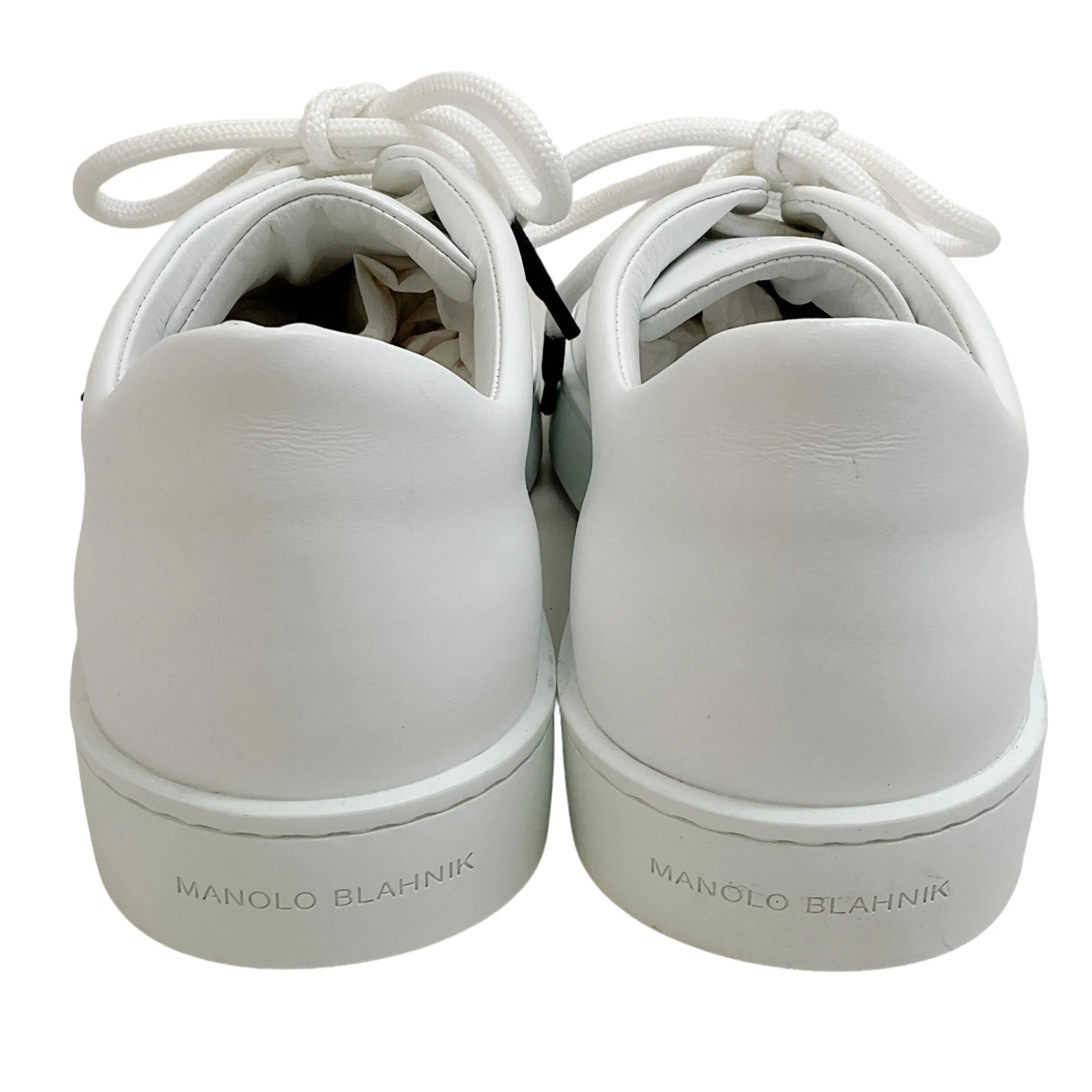 Manolo Blahnik White Leather Semanada Sneakers