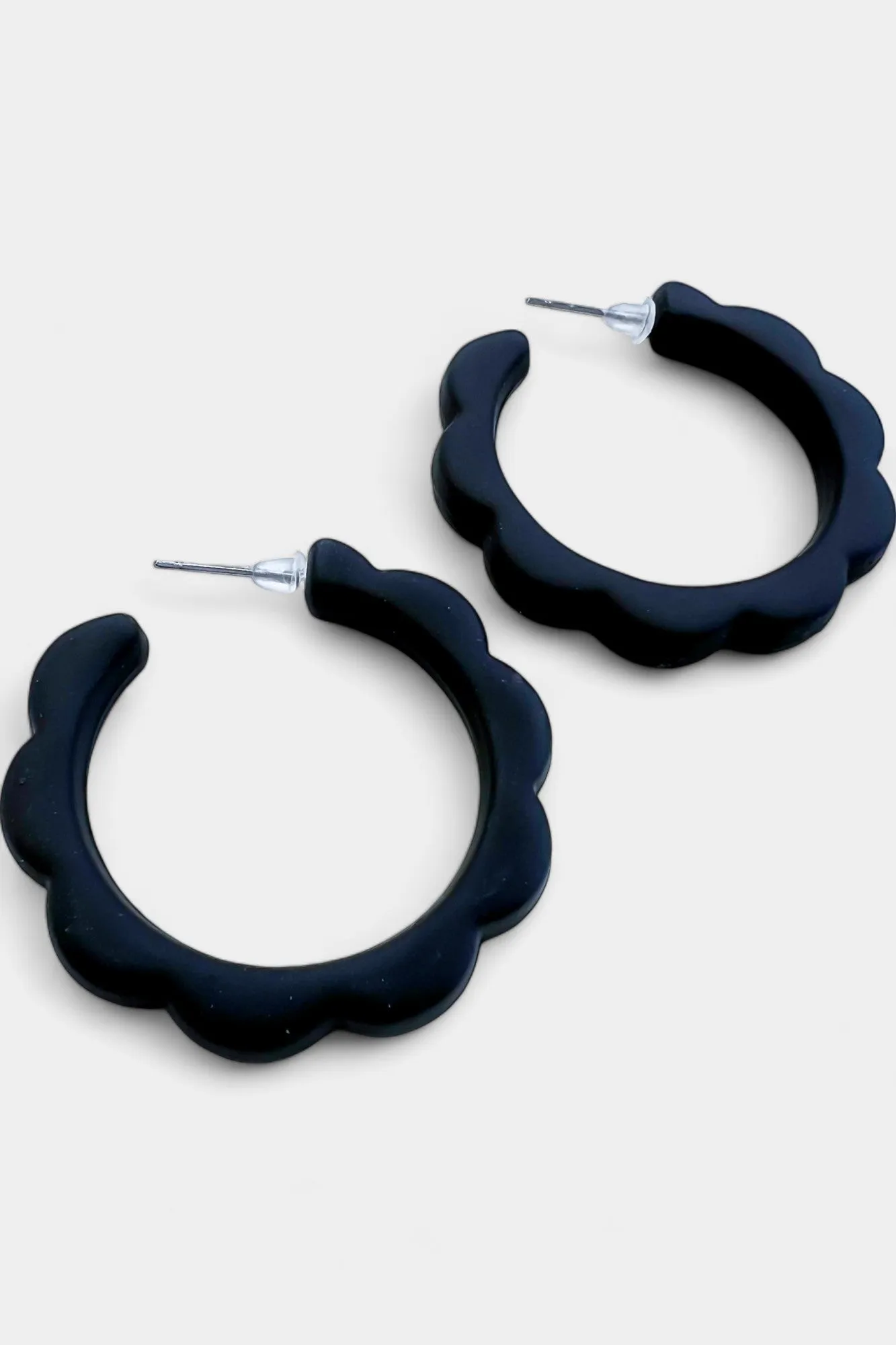 Matte Flower Hoop Earrings