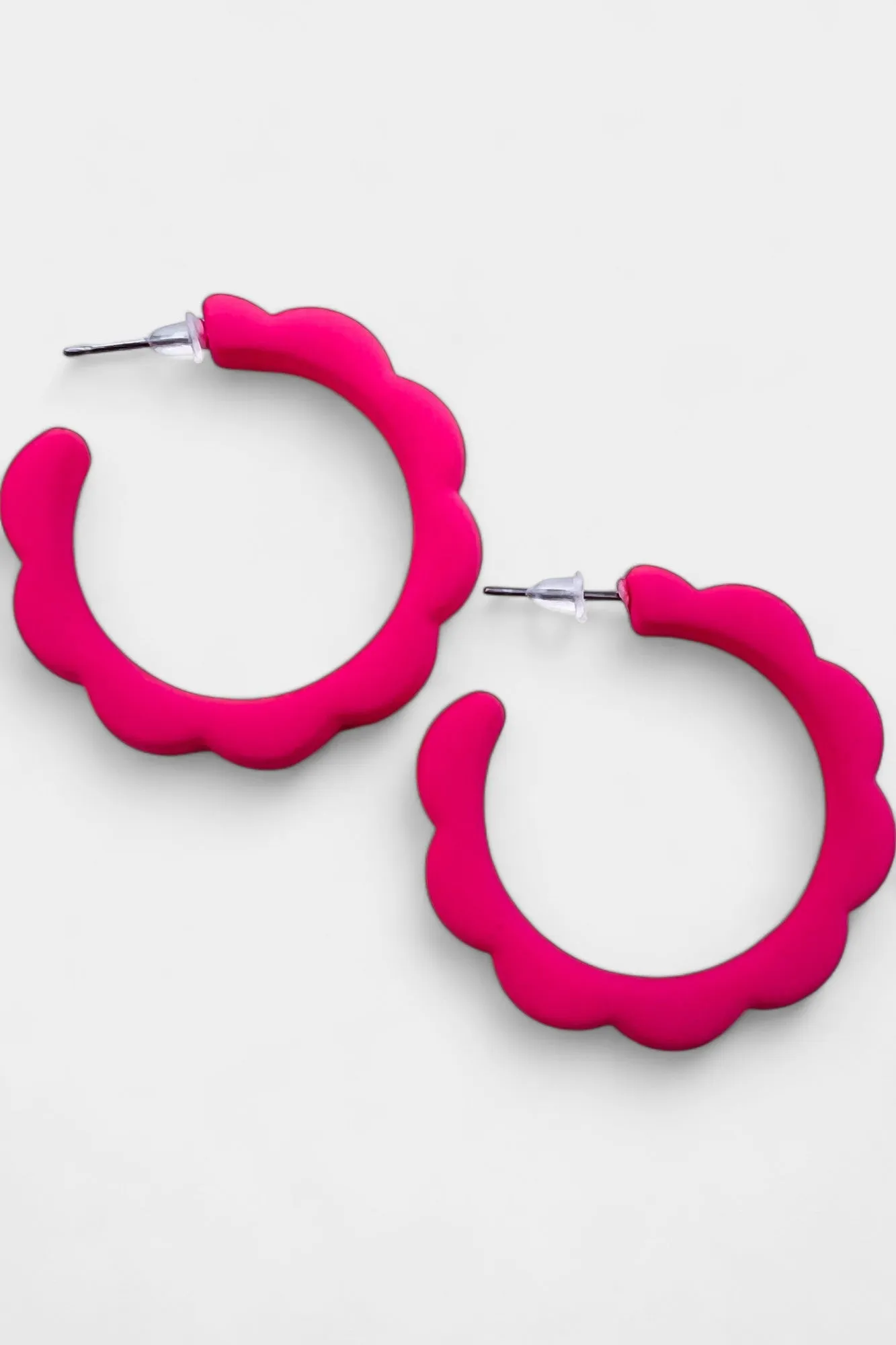 Matte Flower Hoop Earrings