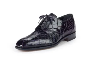 Mauri - "4613" Black/Grape Alligator Dress Shoe