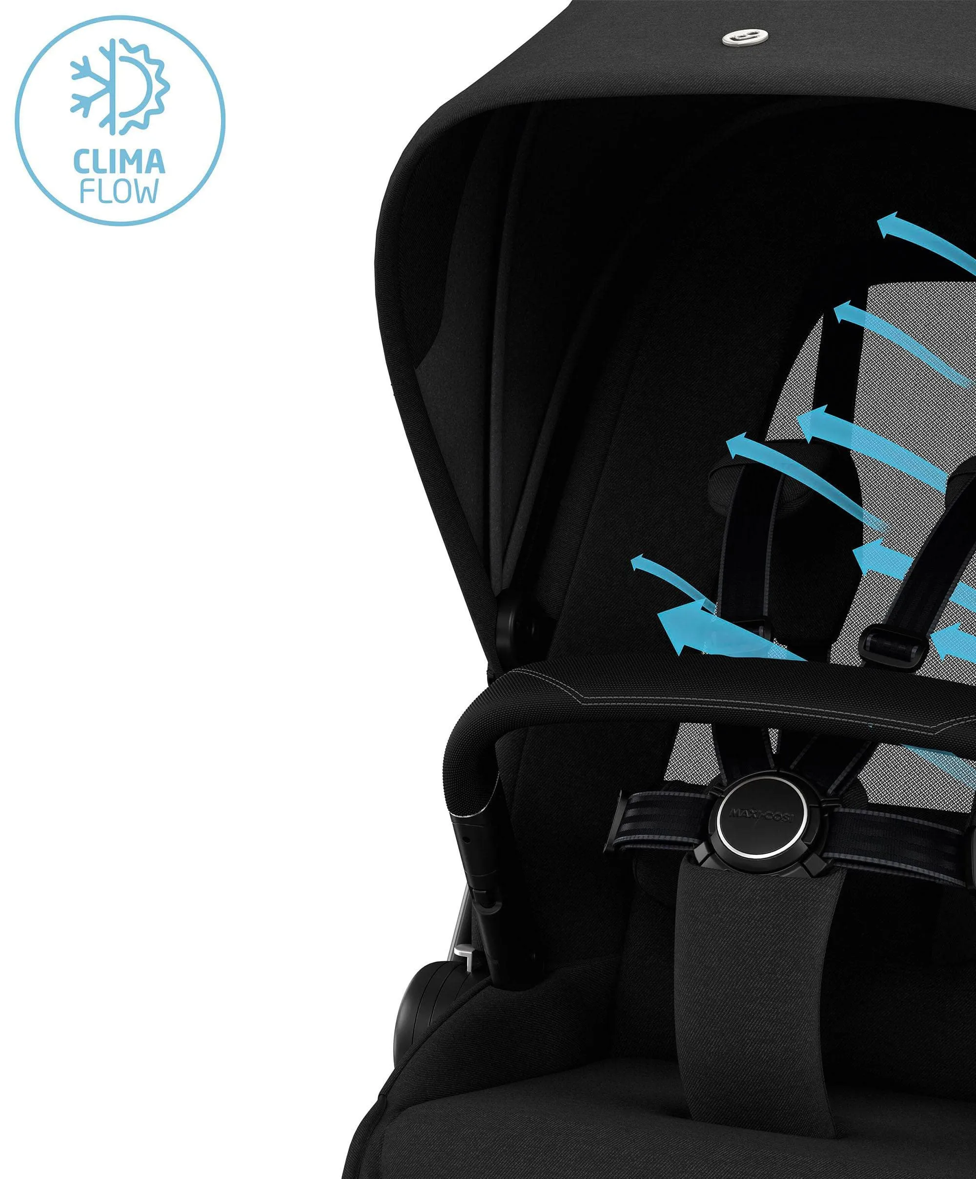 Maxi Cosi Fame Pushchair Bundle With Pebble 360 Pro 2 Car Seat & Base – Black with Black Wheels