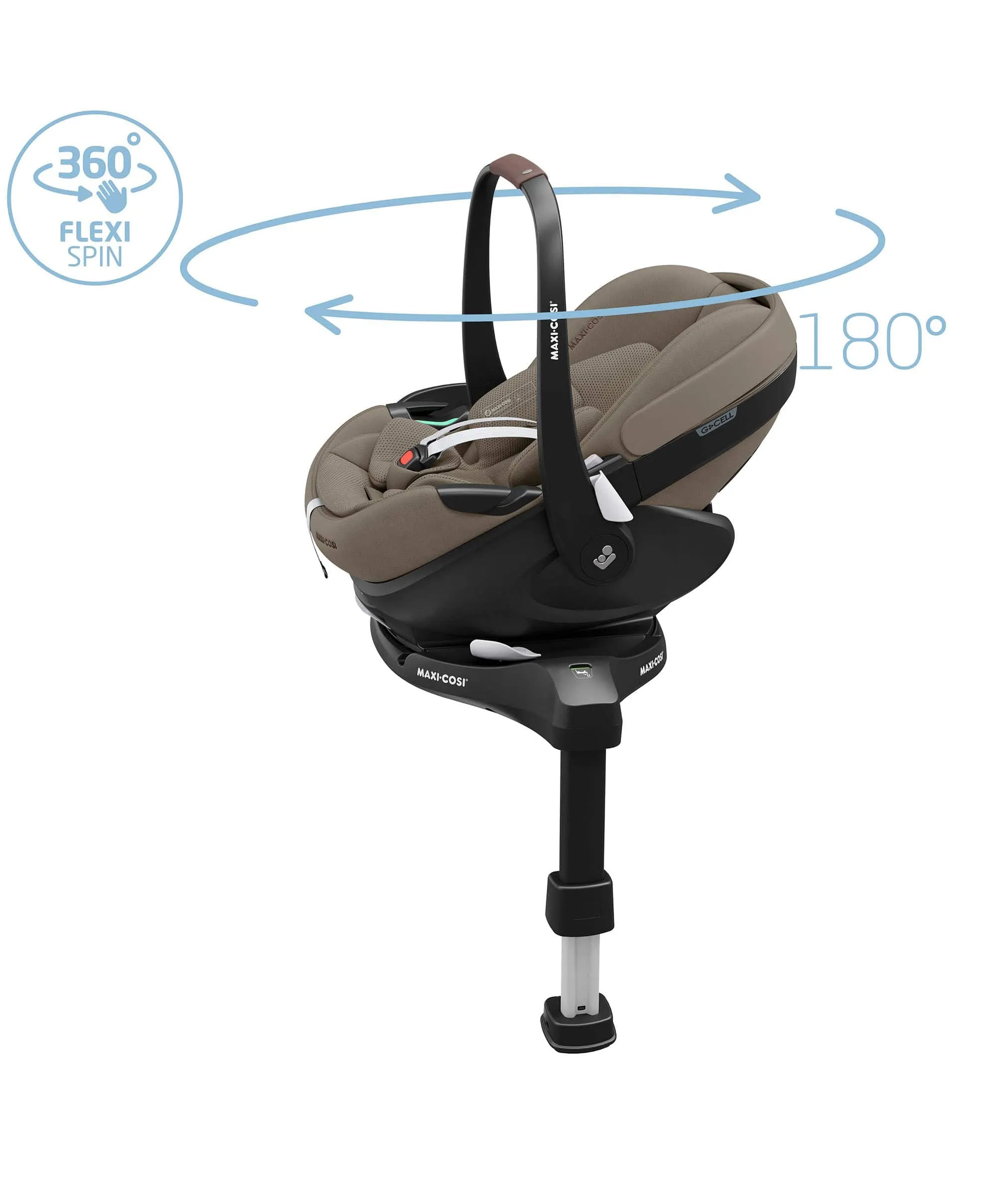 Maxi Cosi Fame Pushchair Bundle With Pebble 360 Pro 2 Car Seat & Base – Truffle with Black Wheels