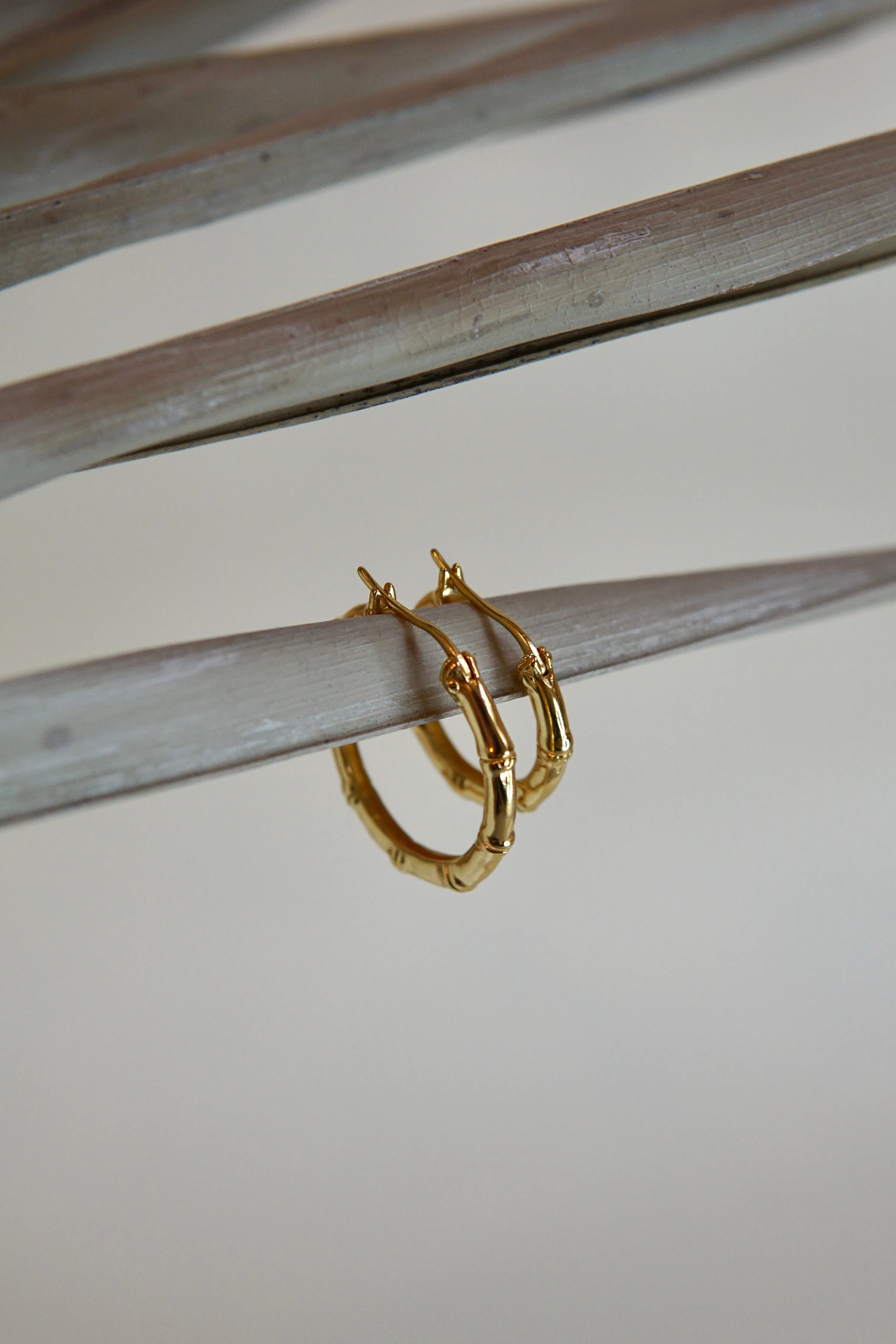 Medium bamboo hoop gold plated