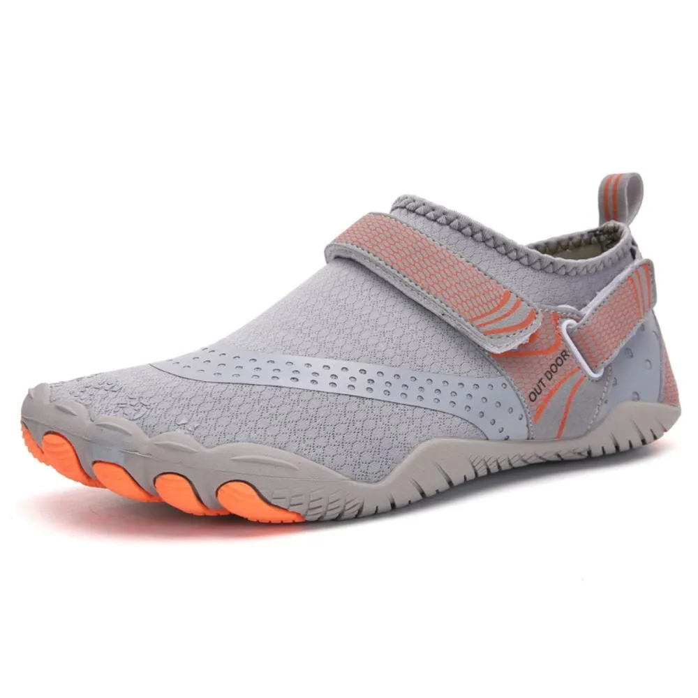 Men Women Water Shoes Barefoot Quick Dry Aqua Shoes - Grey Size EU38 = US5