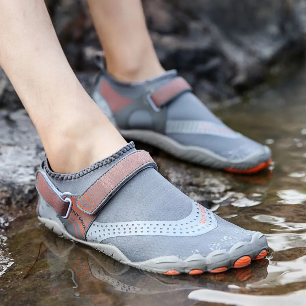 Men Women Water Shoes Barefoot Quick Dry Aqua Shoes - Grey Size EU38 = US5