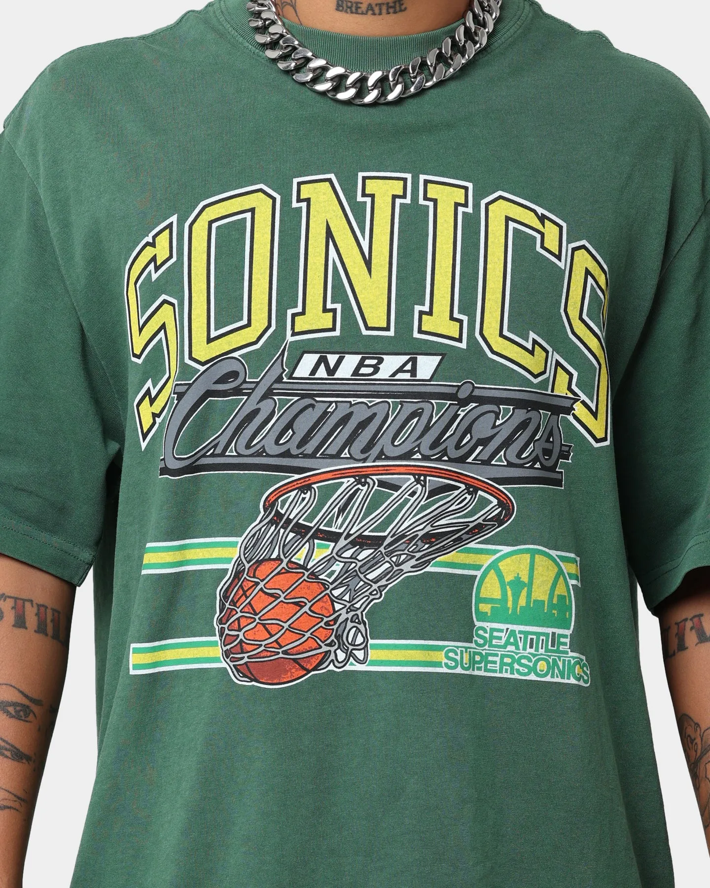 Mitchel & Ness Seattle Sonics Hoop T-Shirt Faded Green