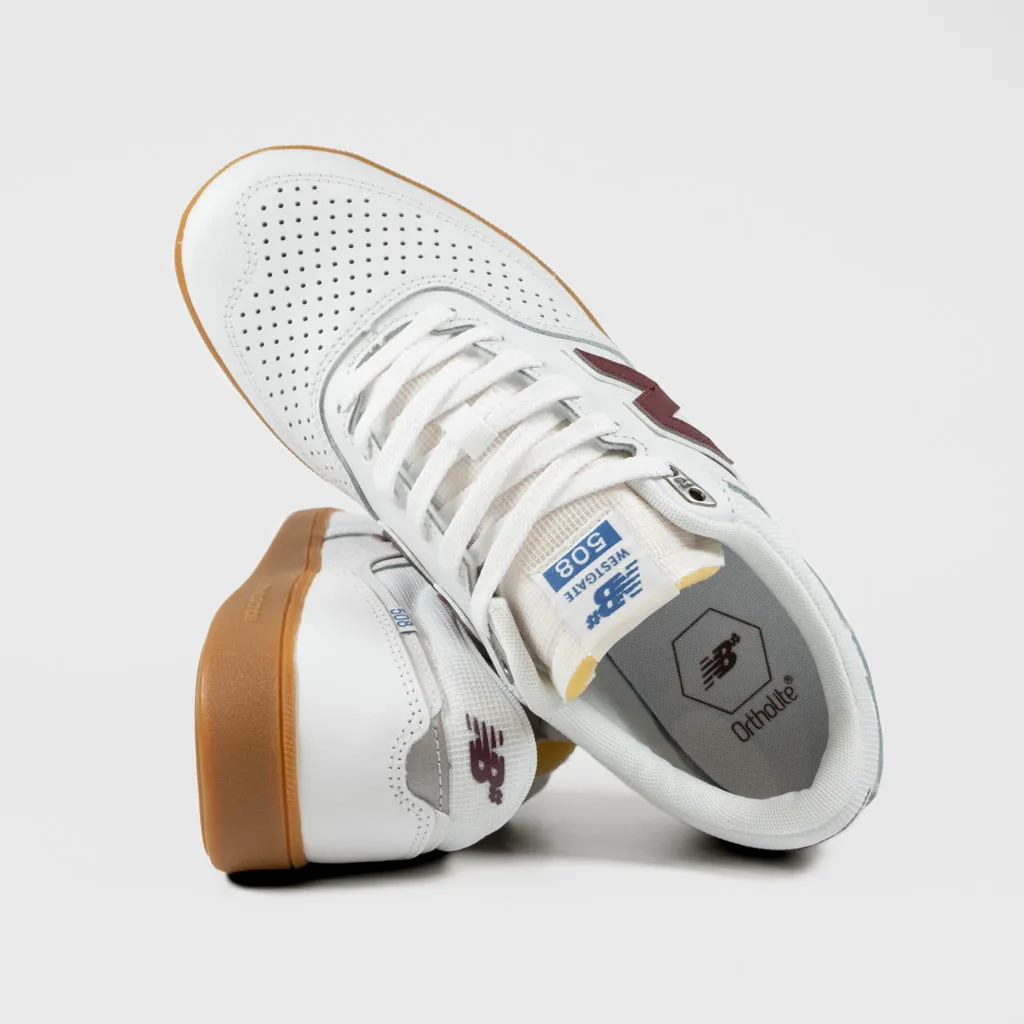 New Balance Numeric - 508 Brandon Westgate Shoes - White / Burgundy / Gum