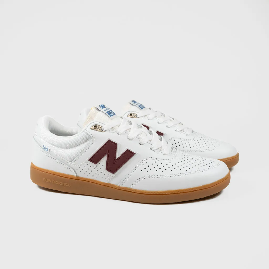 New Balance Numeric - 508 Brandon Westgate Shoes - White / Burgundy / Gum