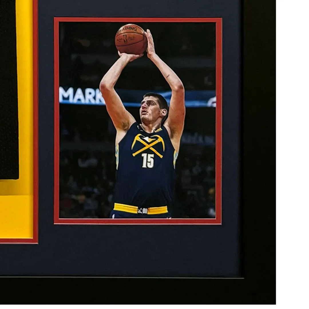 Nikola Jokic Signed Denver Nuggets Vertical Custom Framed Basketball Jersey