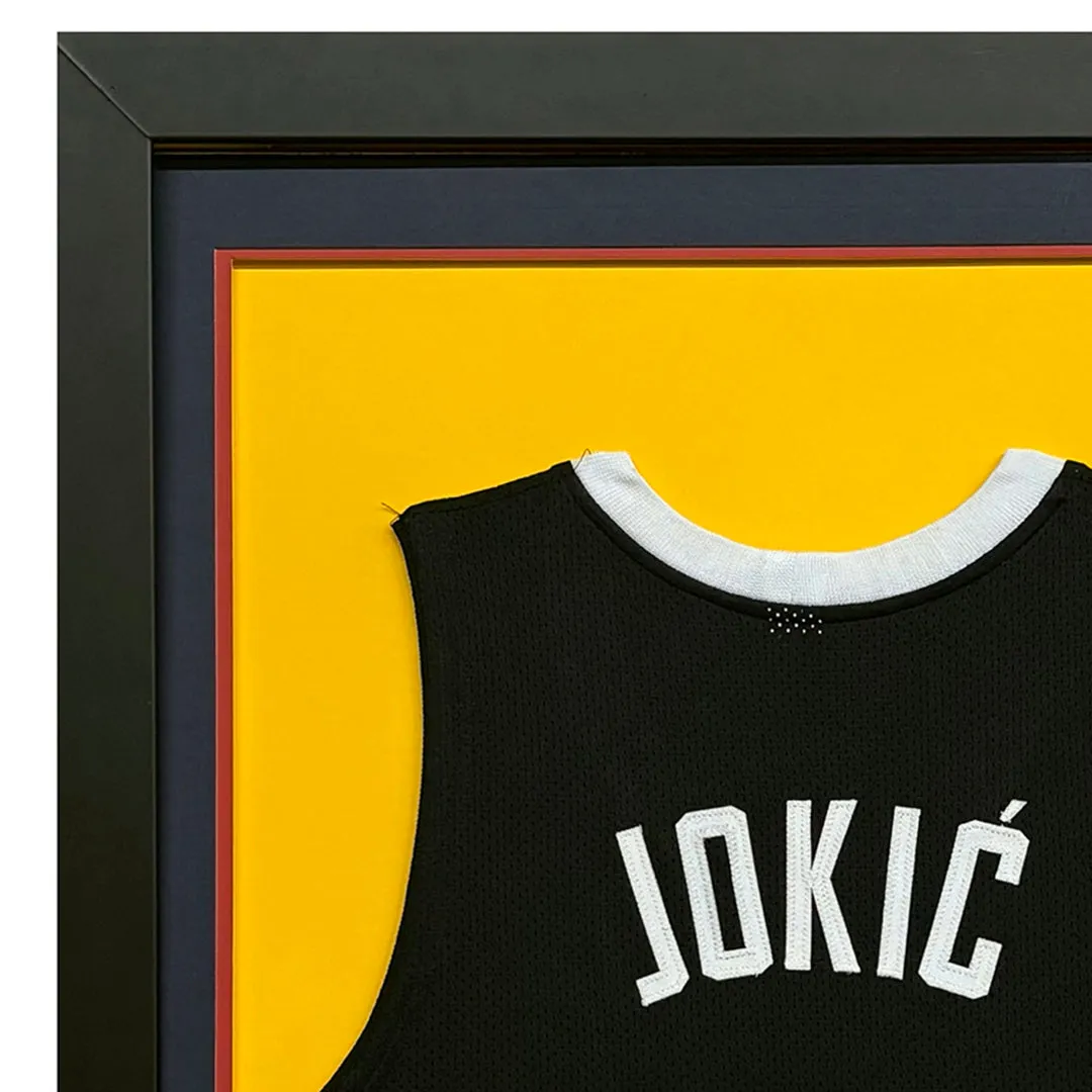 Nikola Jokic Signed Denver Nuggets Vertical Custom Framed Basketball Jersey