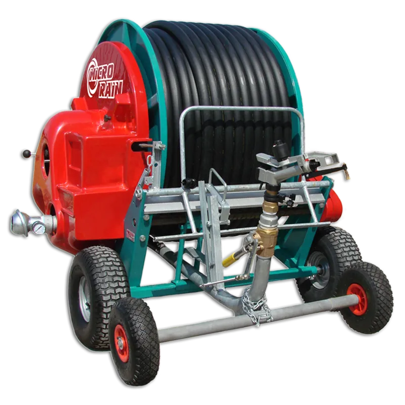 Ocmis MR-40 & MR-43 Micro Rain Hose Reels – 1.5 Acre Coverage | 15-60 GPM | 393ft & 242ft Hose Automatic Retraction