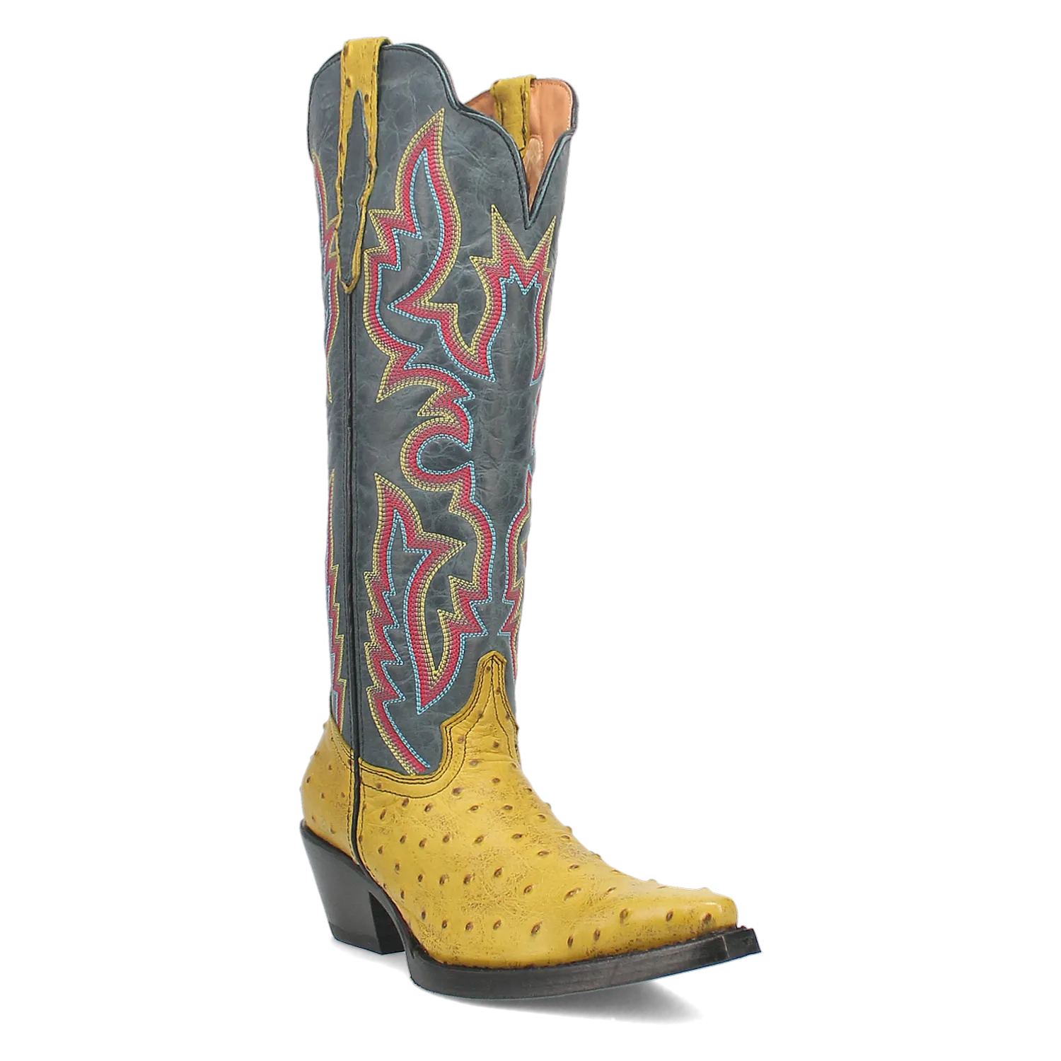 Online Exclusive | Dingo | Selene Leather Boot in Yellow and Blue **PREORDER