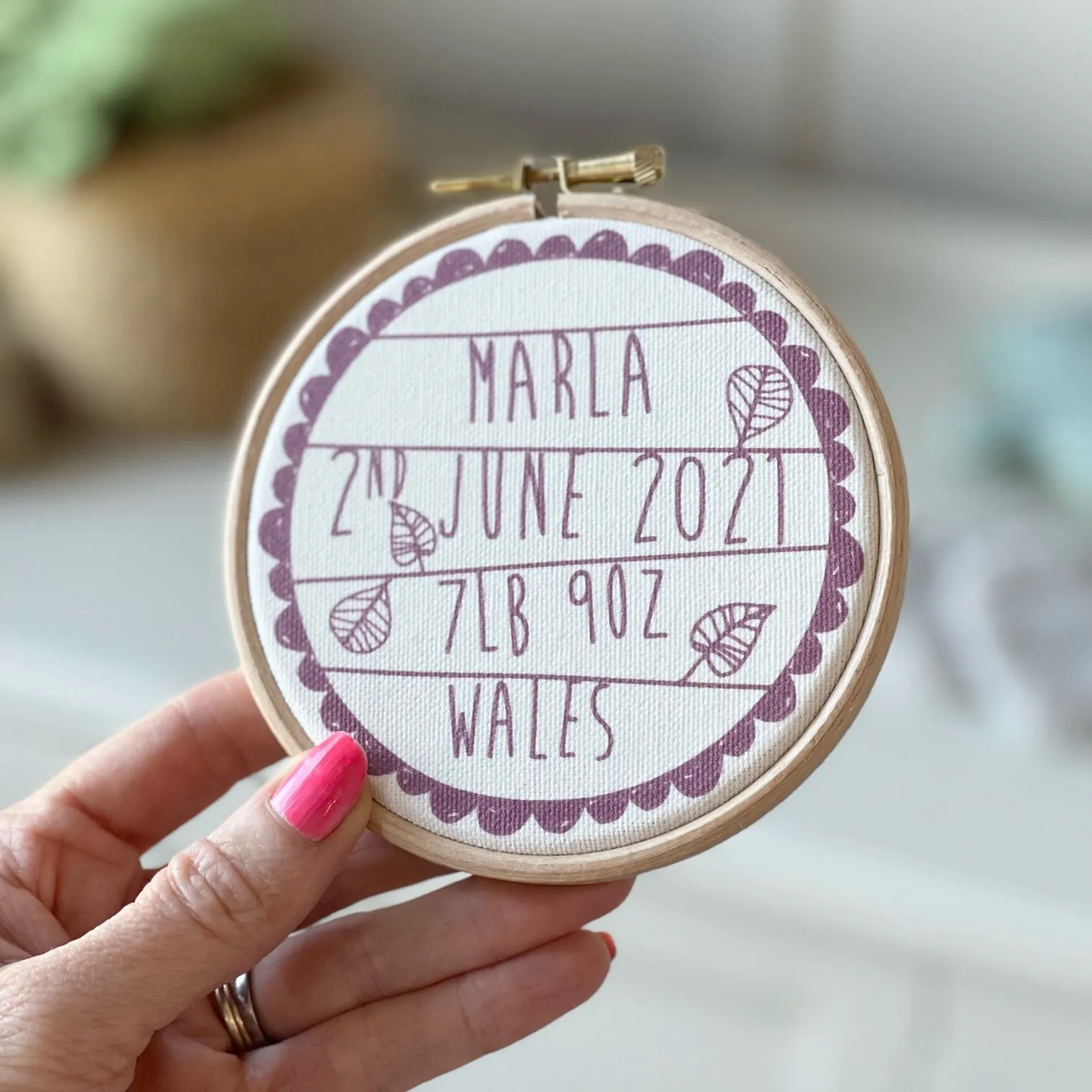 Personalised Baby Birth Hoop Frame