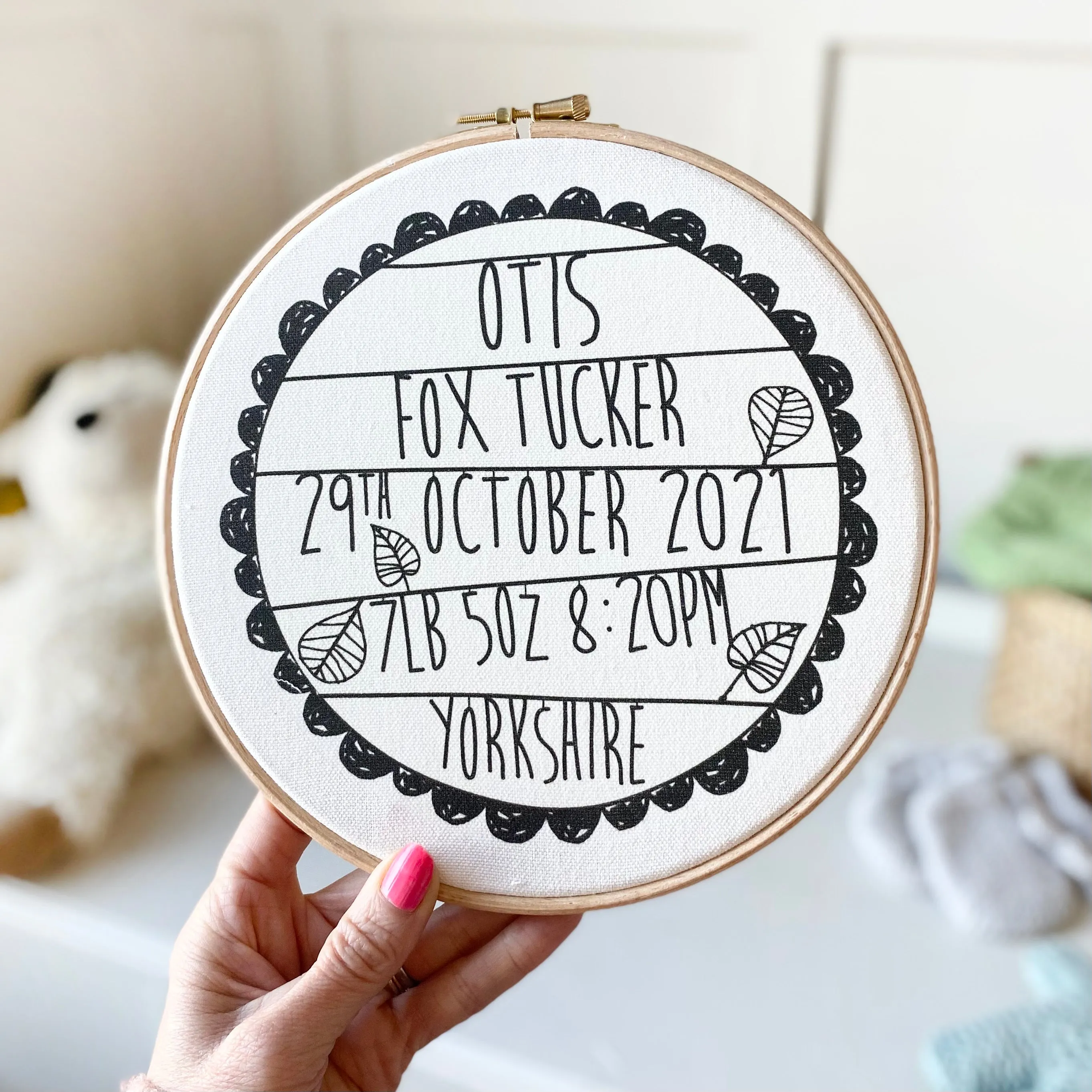 Personalised Baby Birth Hoop Frame