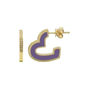 Purple Heart Enamel Post Hoops