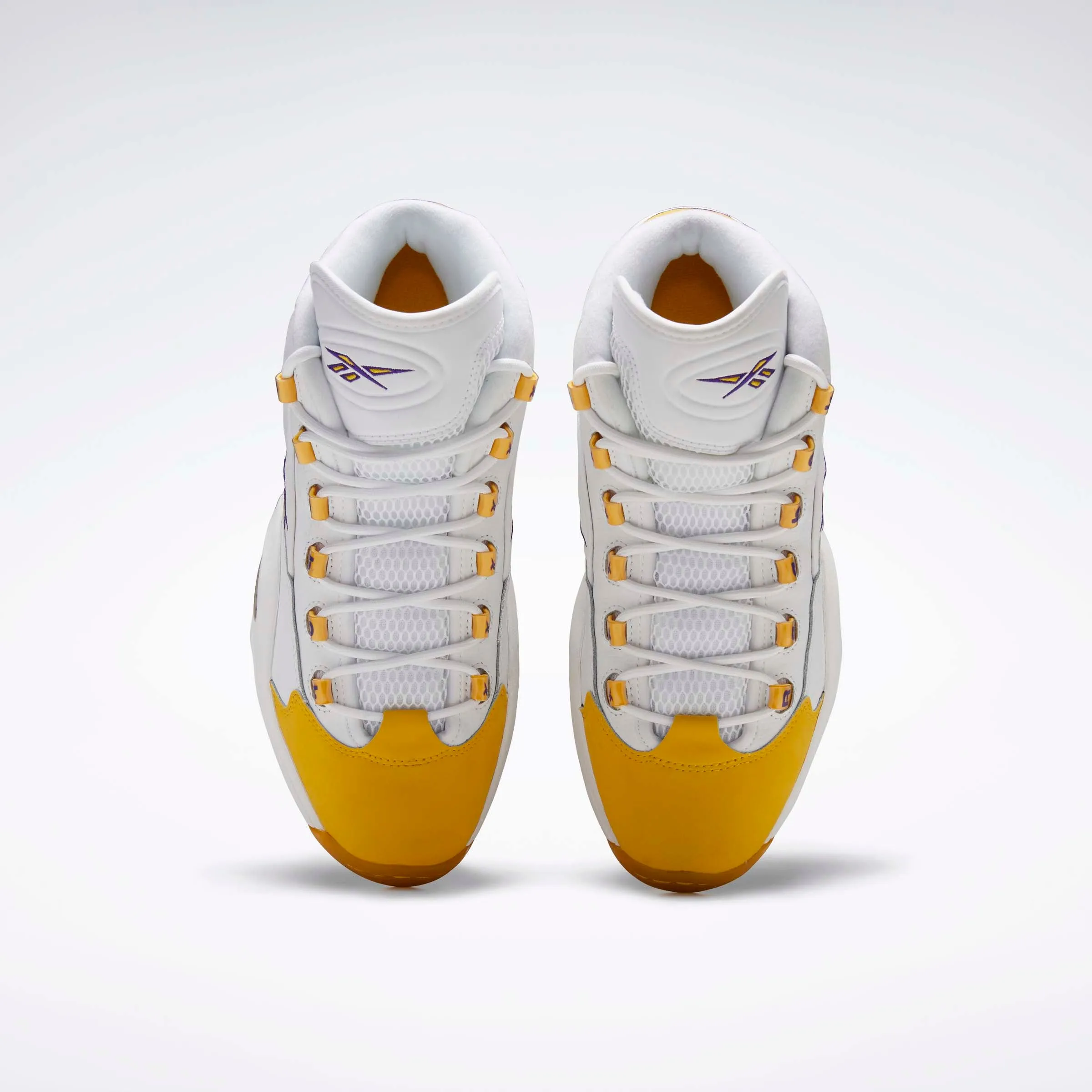 Question Mid Basketball Shoes Wht/Yellow Thread/Ultra Violet