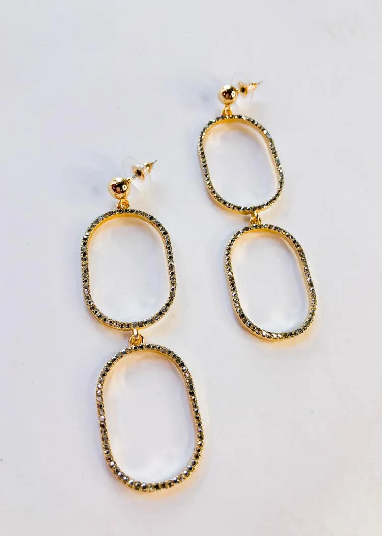 Selene Pave Oval Drops