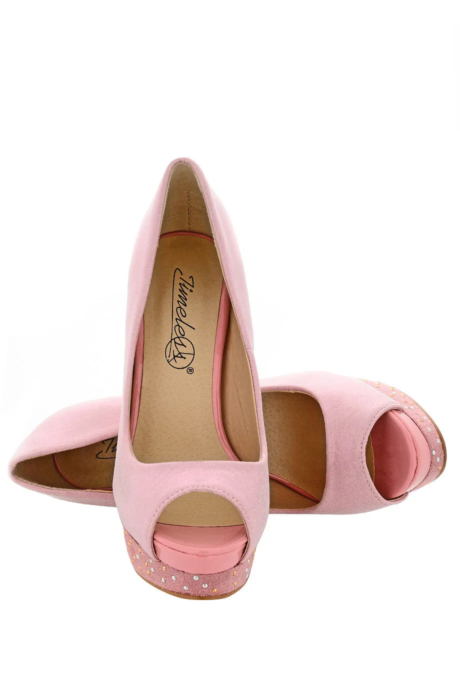 SERENITY Metallic Pink Peep Toe