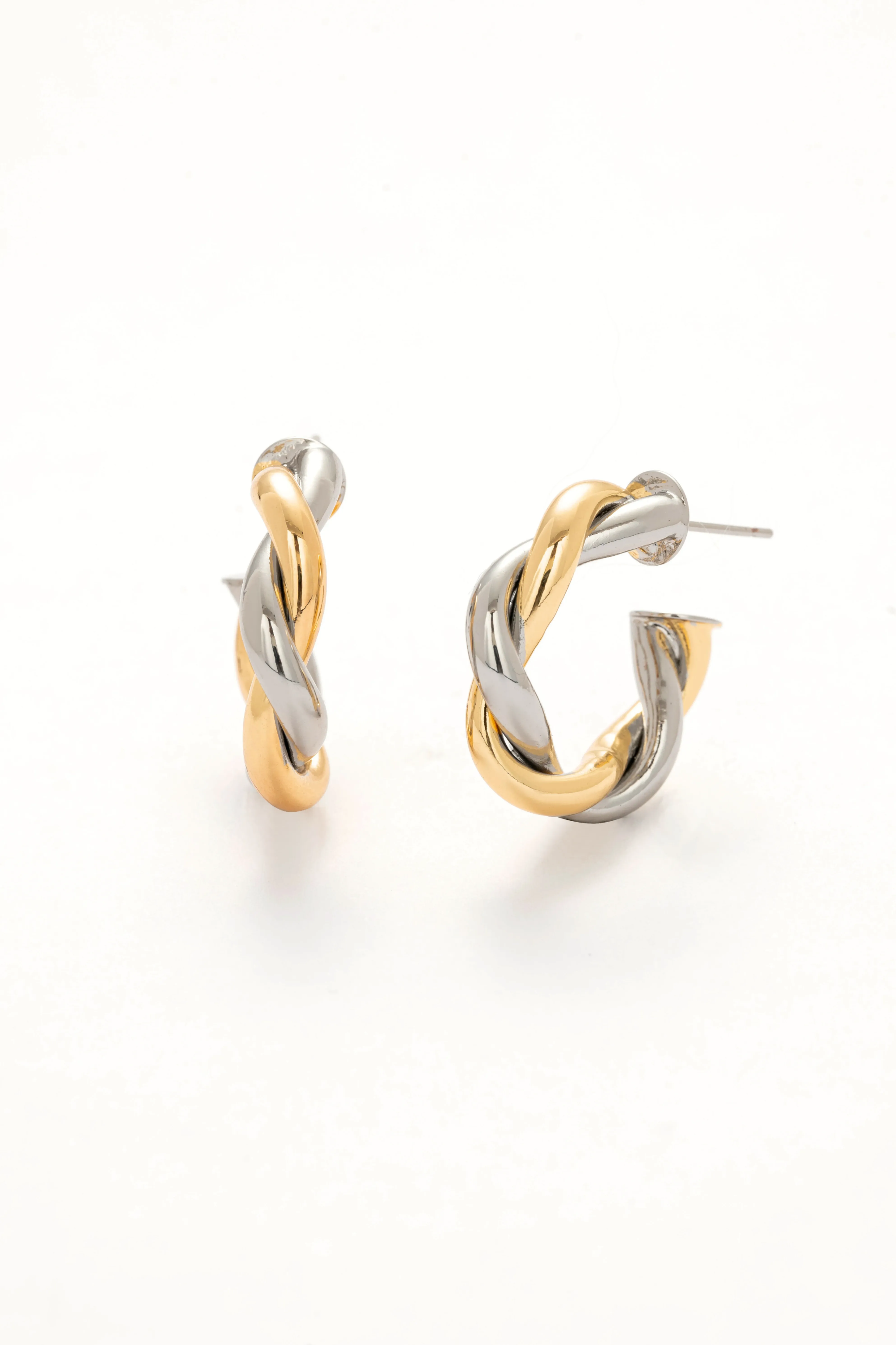 Silver-Gold Whirlwind Earrings