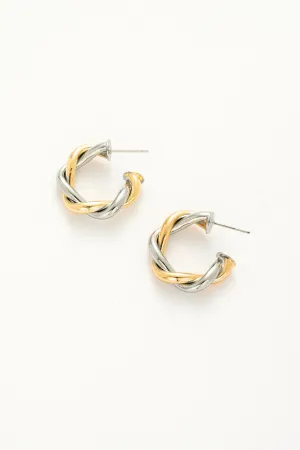 Silver-Gold Whirlwind Earrings