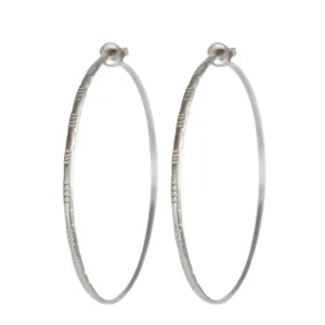 Sterling Silver Extra Large Moroccan Endless Hoop Earrings