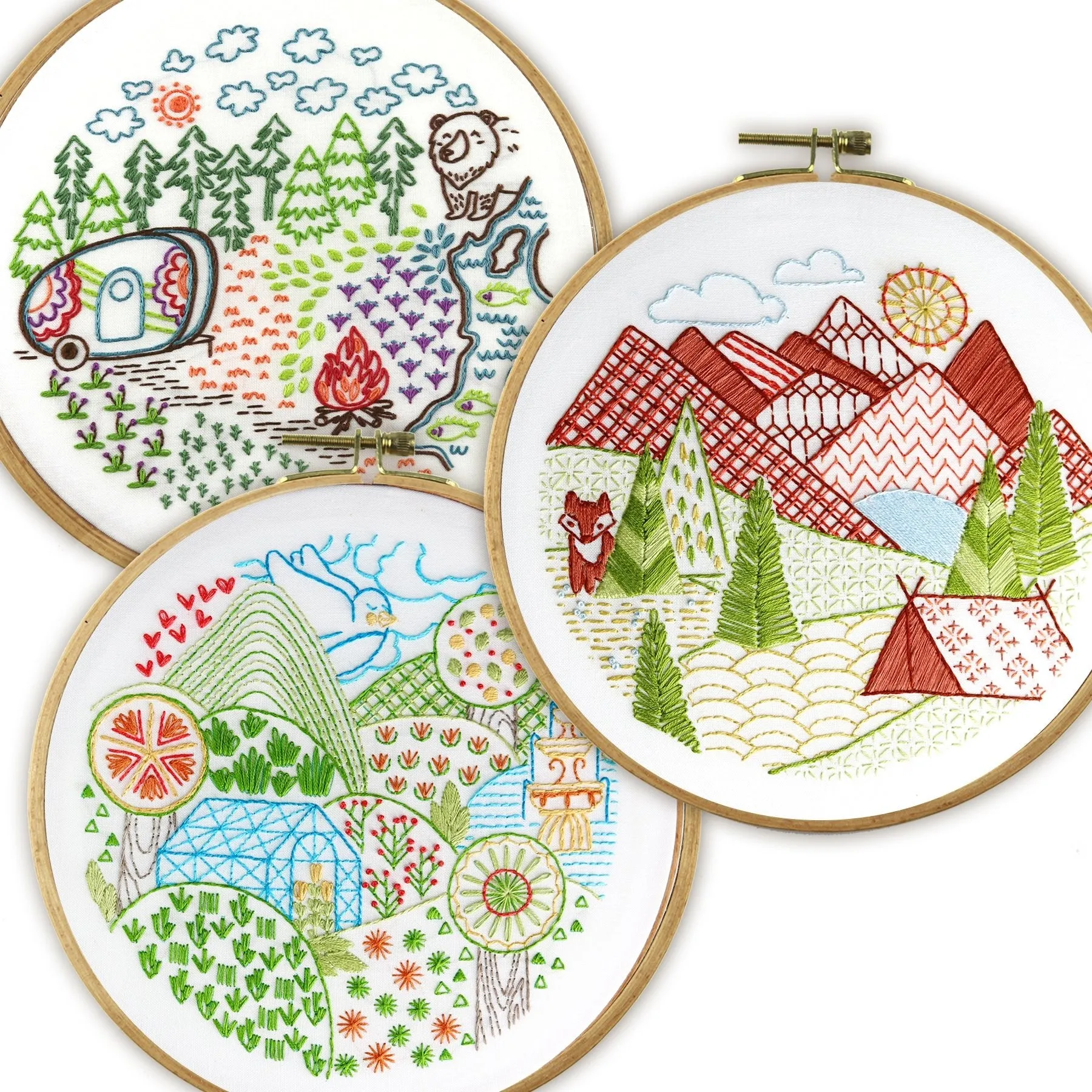 Summer Landscapes Embroidery Kit Bundle of 3