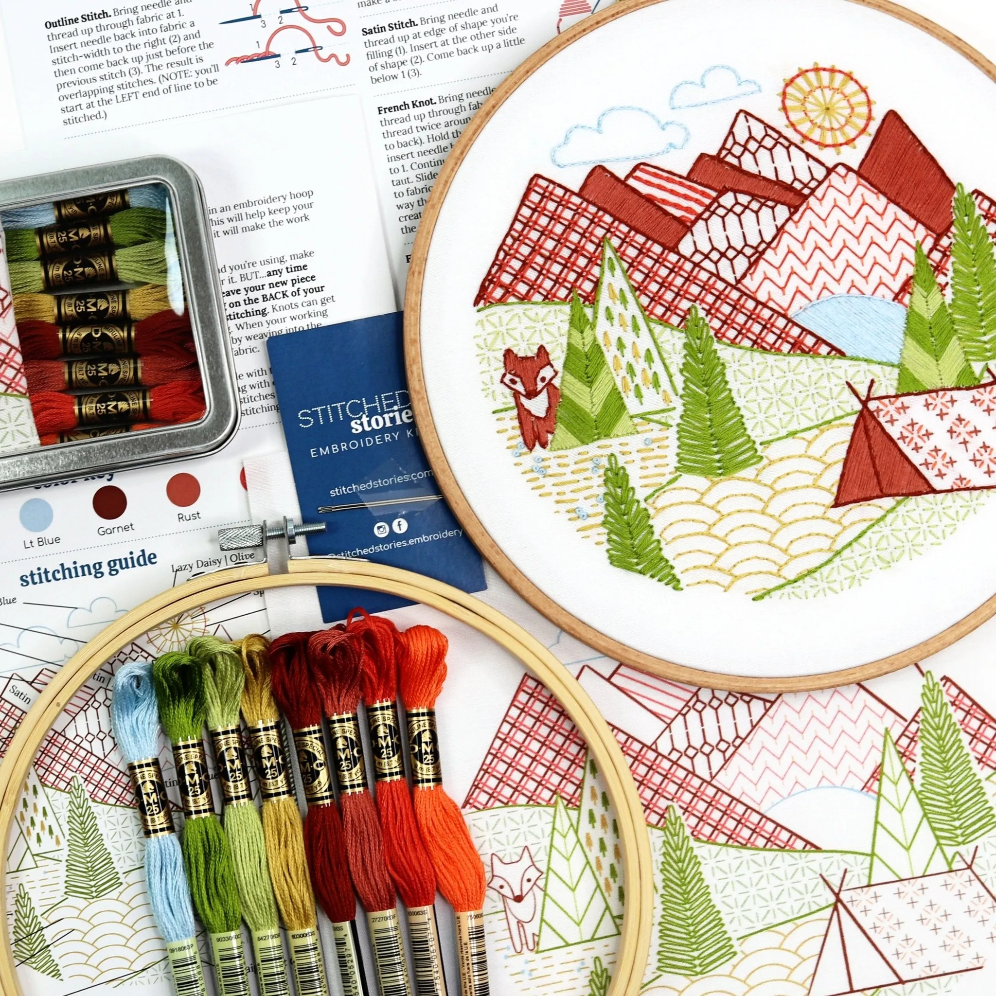 Summer Landscapes Embroidery Kit Bundle of 3