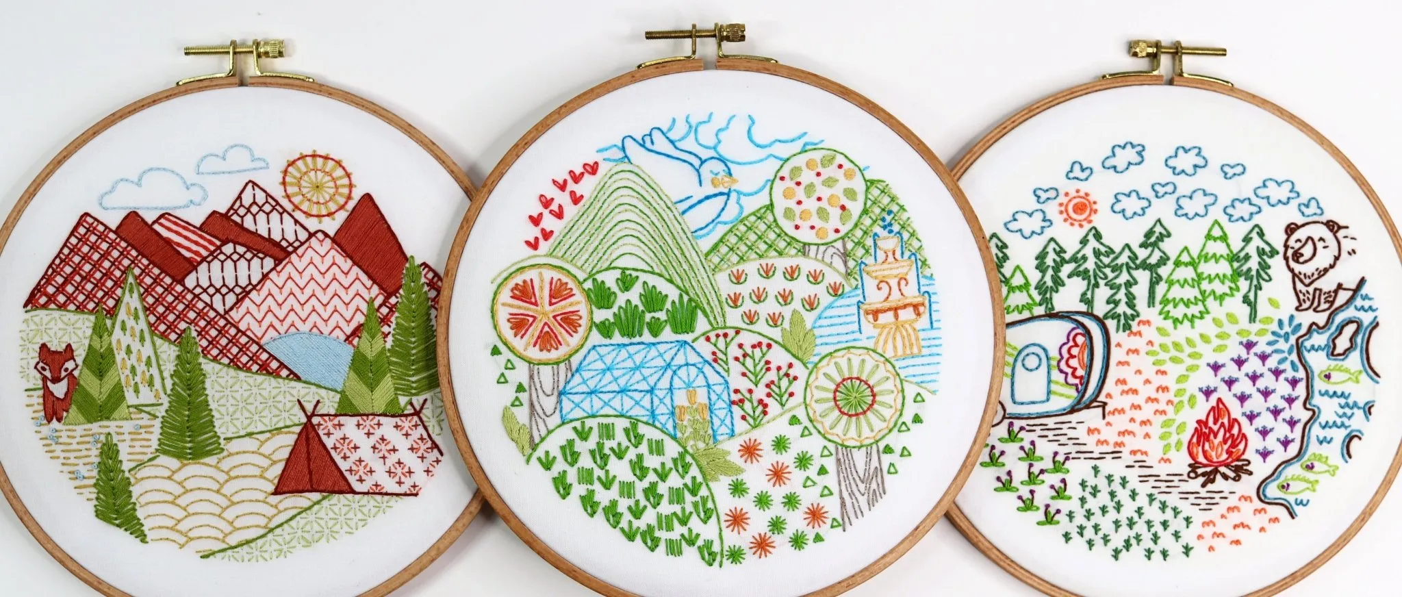 Summer Landscapes Embroidery Kit Bundle of 3