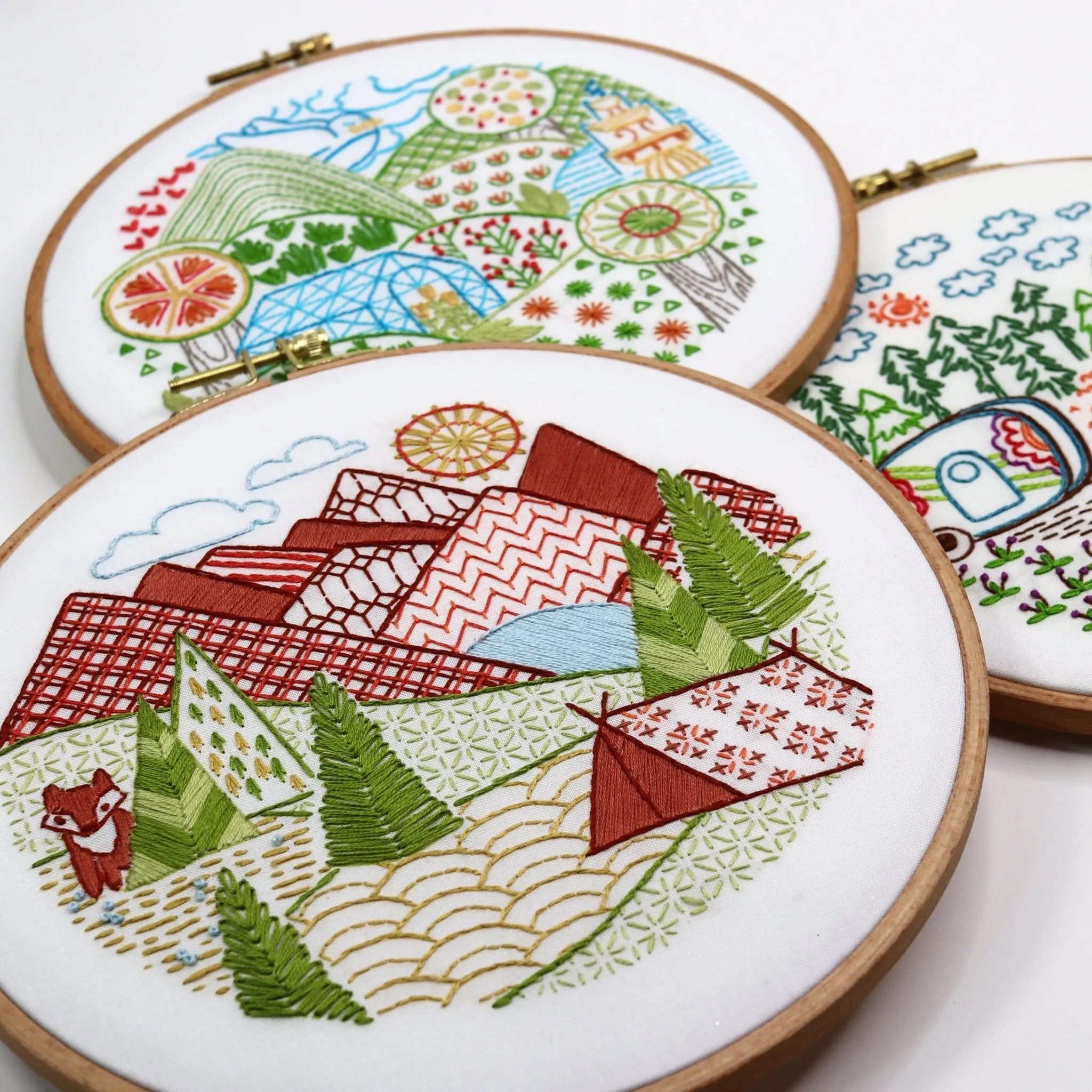 Summer Landscapes Embroidery Kit Bundle of 3