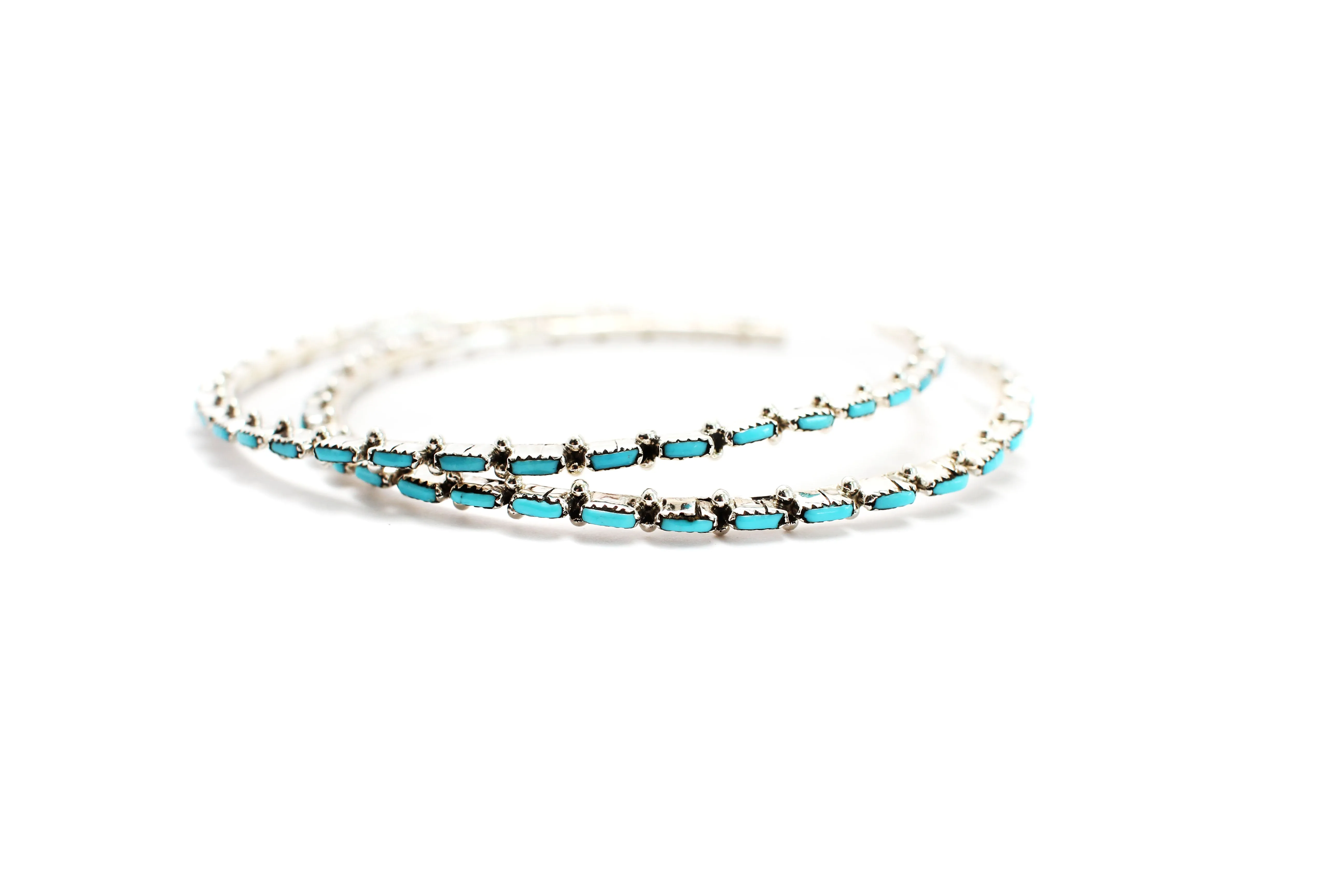 The Original Zuni Hoops - Turquoise: 3"