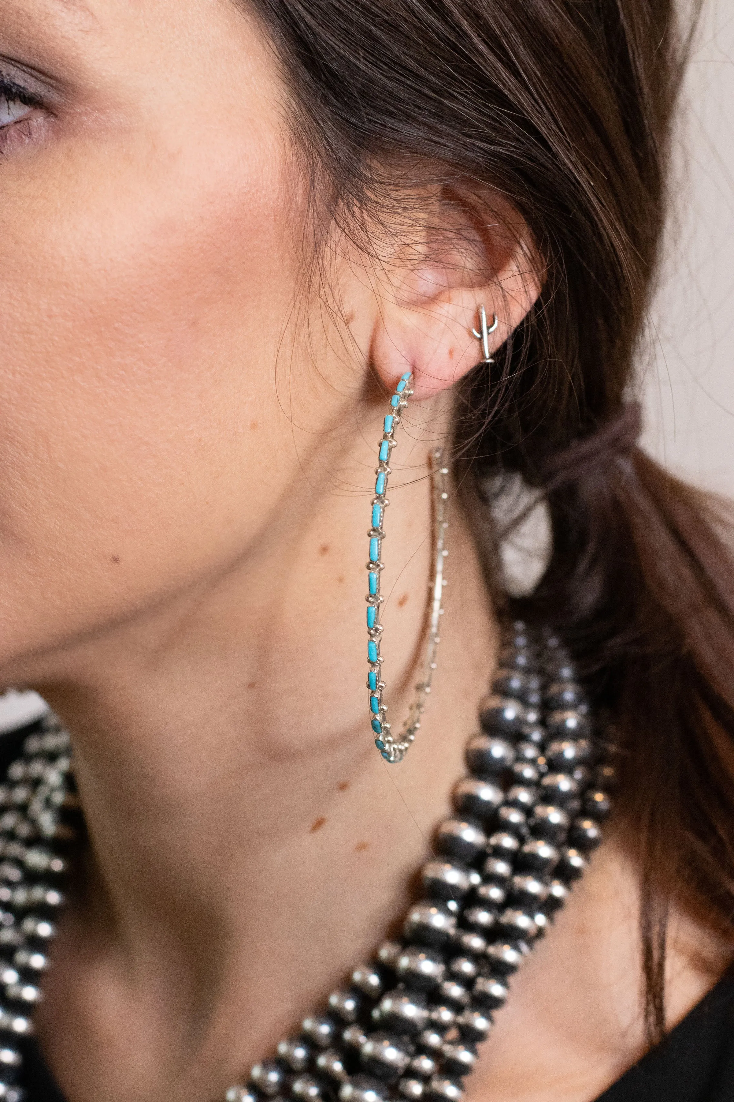 The Original Zuni Hoops - Turquoise: 3"