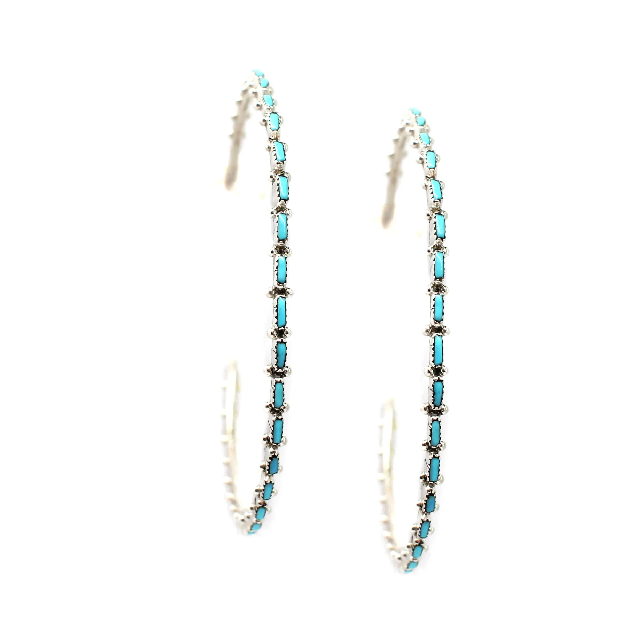 The Original Zuni Hoops - Turquoise: 3"