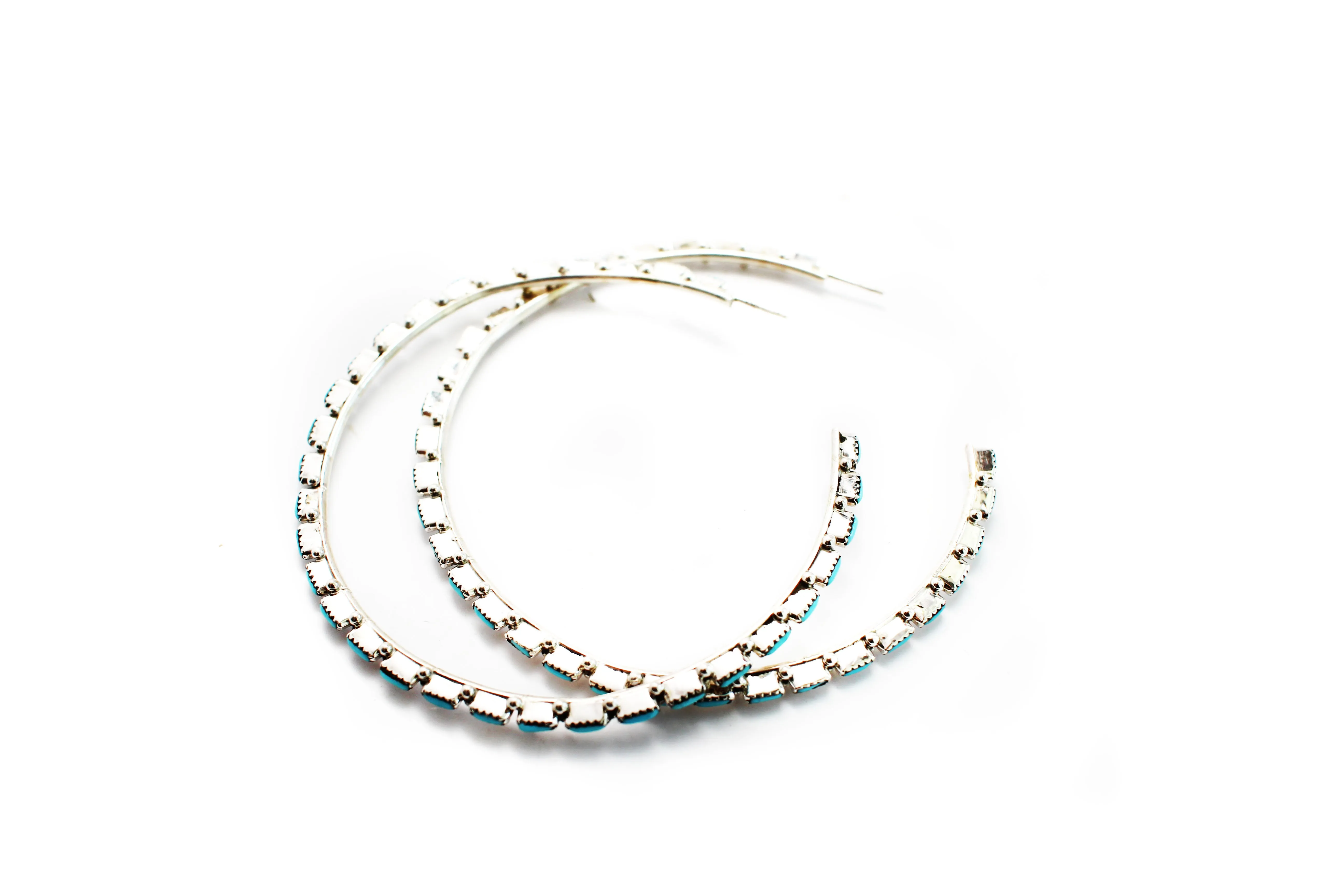 The Original Zuni Hoops - Turquoise: 3"