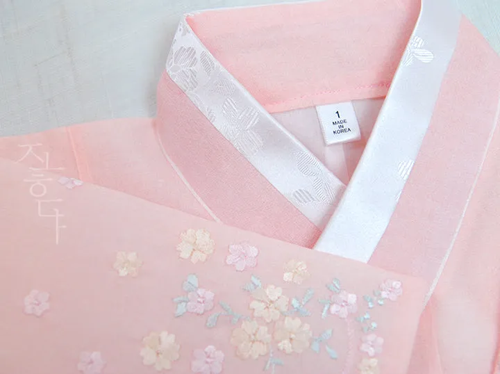 Tiny Wild Flower Baby Girl Hanbok in Pink