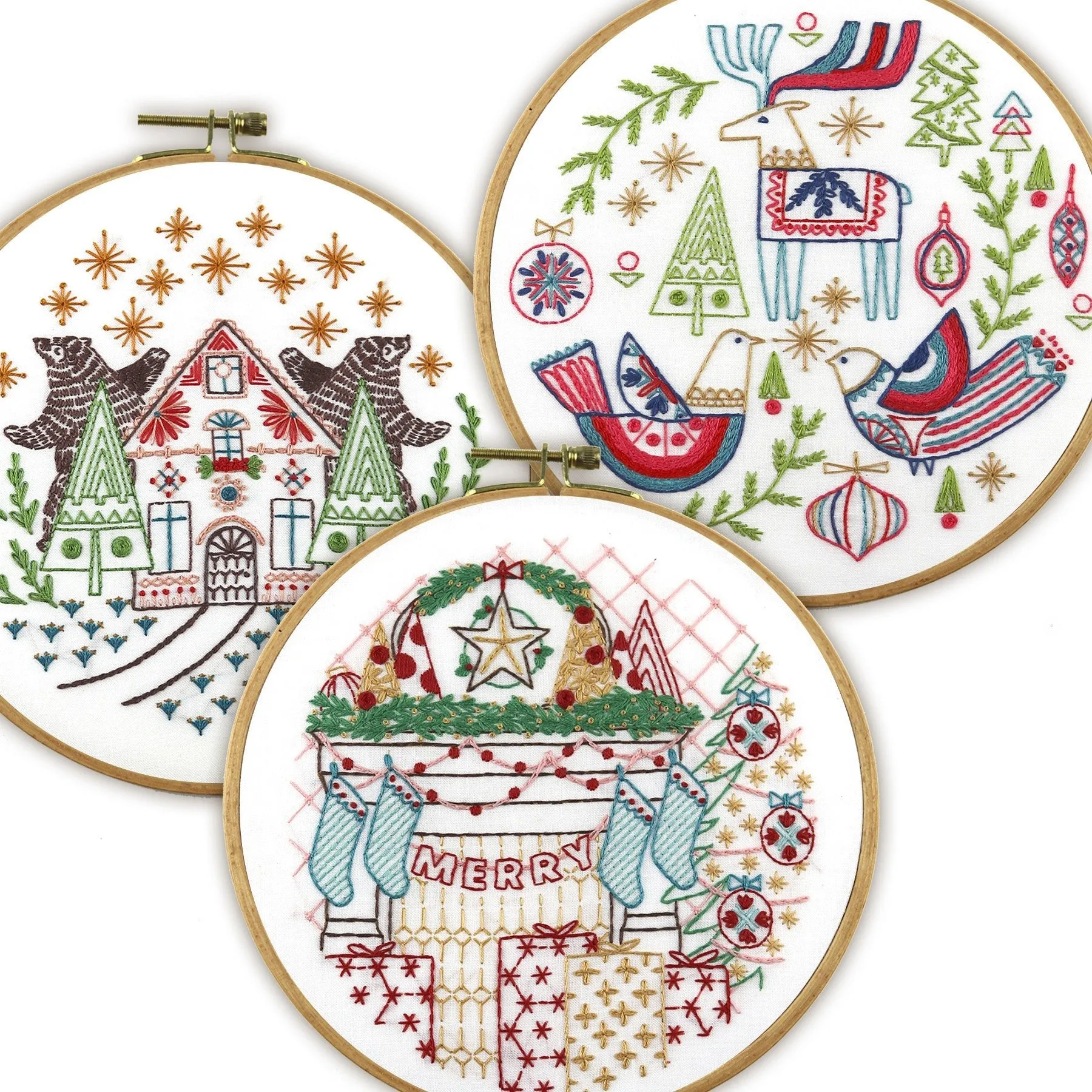 Tis the Season Embroidery Kit Bundle of 3