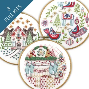 Tis the Season Embroidery Kit Bundle of 3