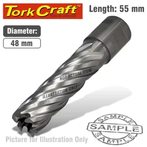 TORK CRAFT ANNULAR HOLE CUTTER HSS 48 X 55MM BROACH SLUGGER BIT TCAC048-2