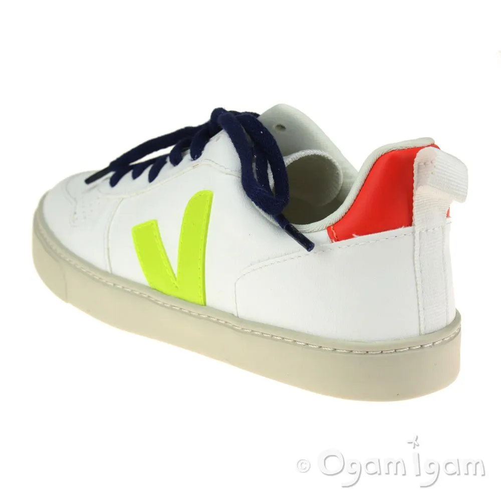 Veja V-10 Lace Boys Girls White Fluo Orange Trainer