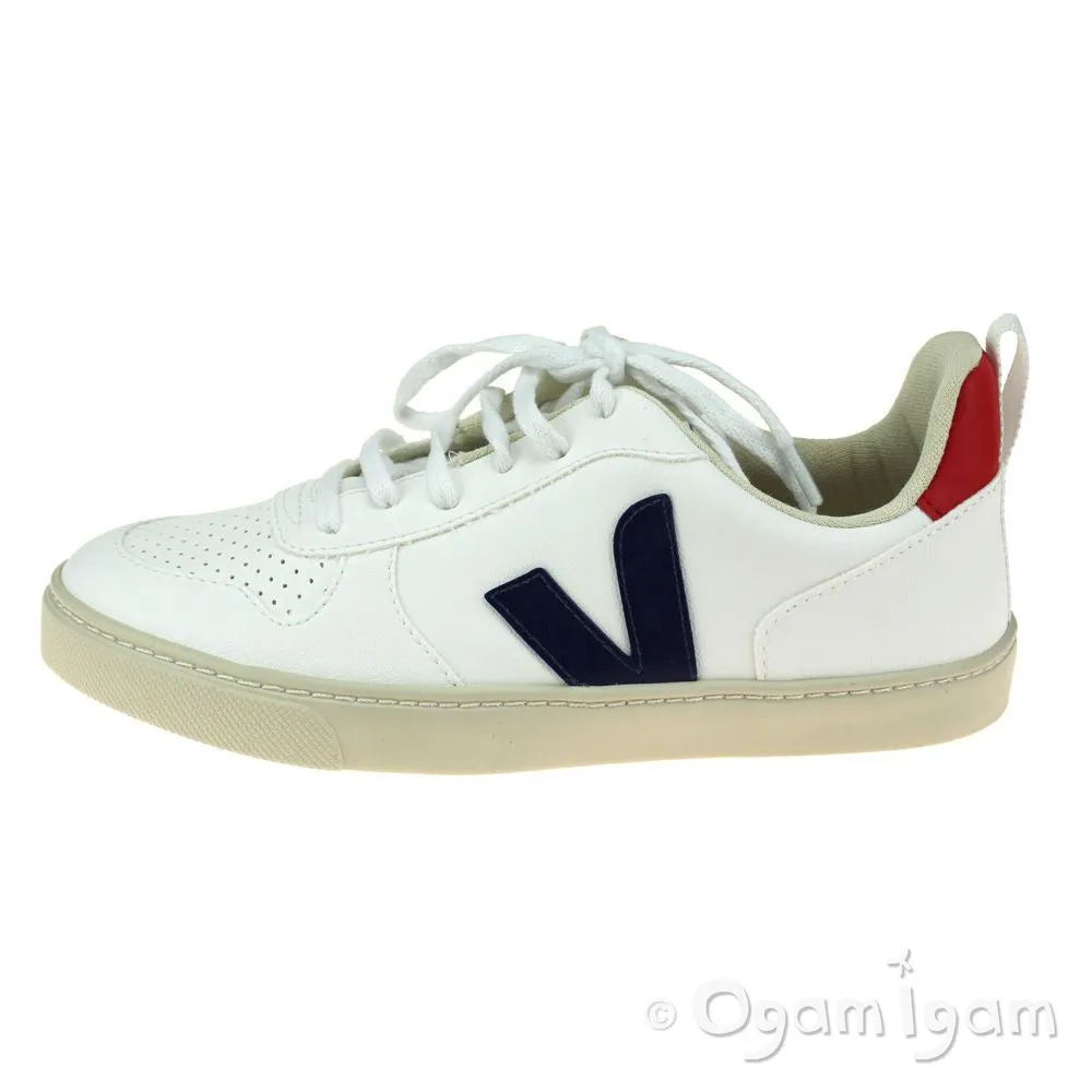 Veja V-10 Lace Boys White Cobalt Pekin Shoe