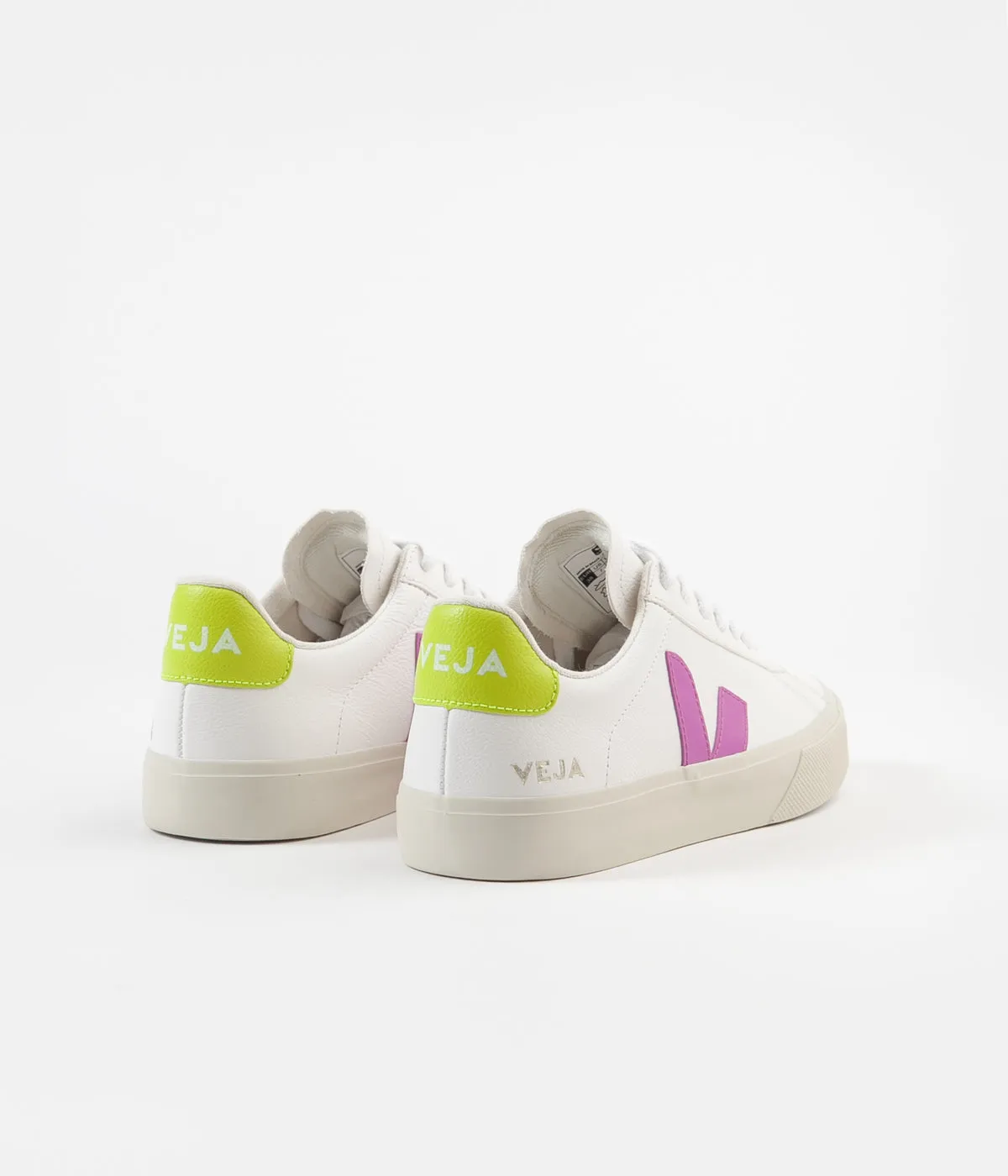 Veja Womens Campo Easy Shoes - Extra White / Ultraviolet / Jaune Fluo