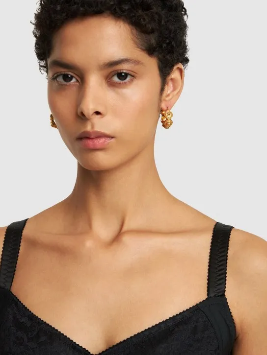 Versace   Logo hoop earrings 