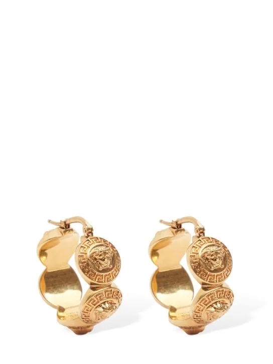 Versace   Logo hoop earrings 