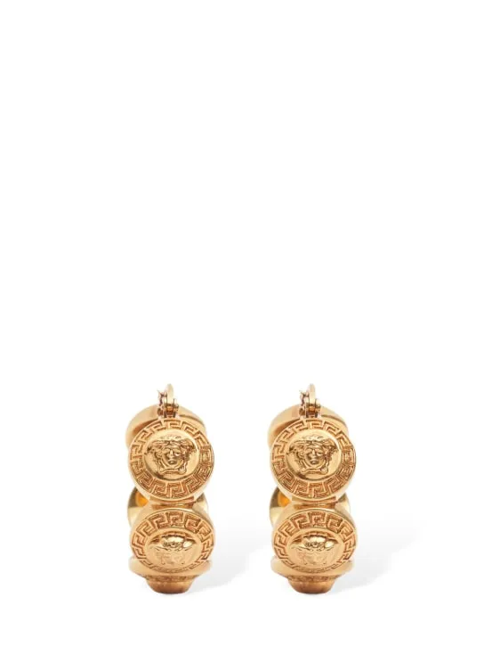 Versace   Logo hoop earrings 