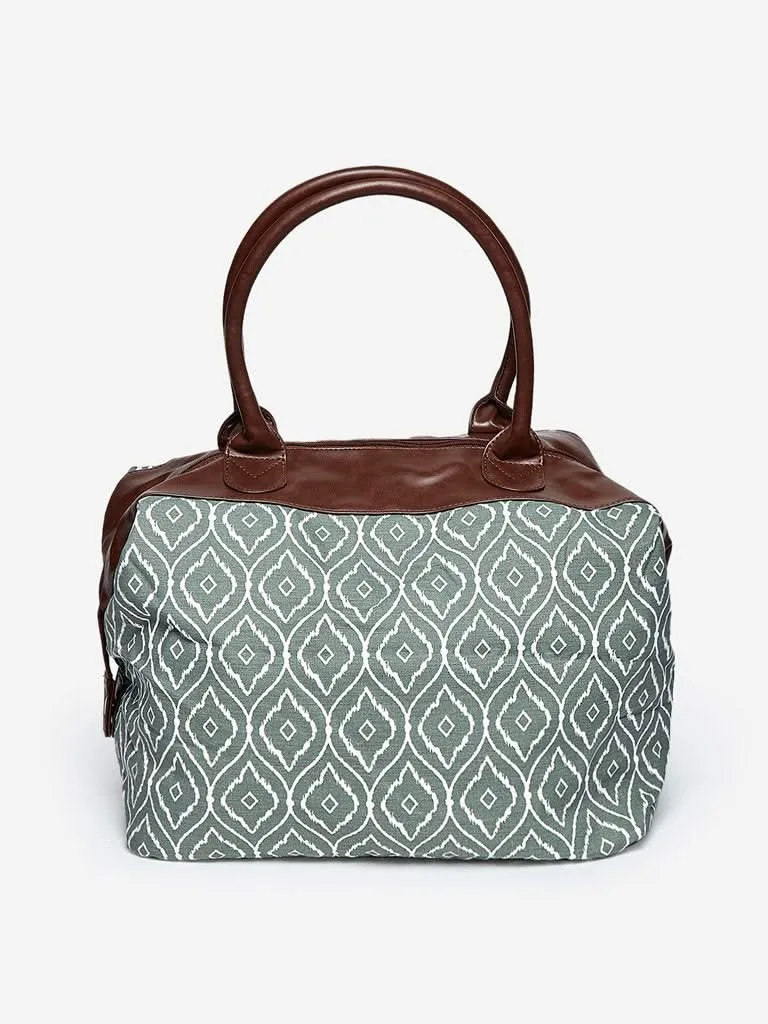 Westside Sage Green Ethnic Print Tote Bag