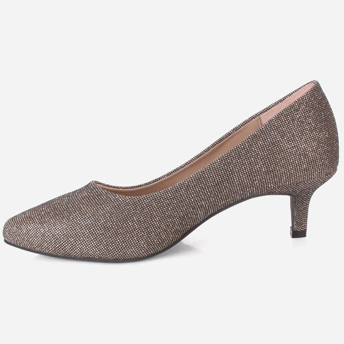 Womens "HARUKO" Almond Toe Glitter Court Shoes